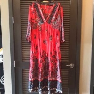 Free people floral print maxi dress